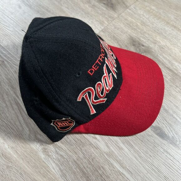 Vintage Sports Specialties Detroit Red Wings Hat Fitted Size 7 NHL Black Wool - Picture 8 of 9
